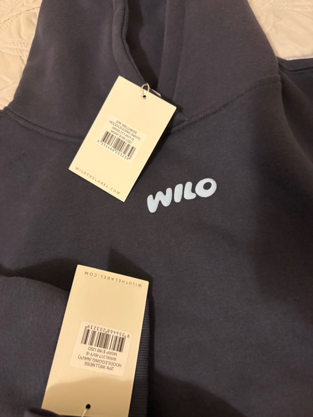 NWT WILO Navy Wellness Hoodie & Legging Matching‎ Set Small - Picture 3 of 7